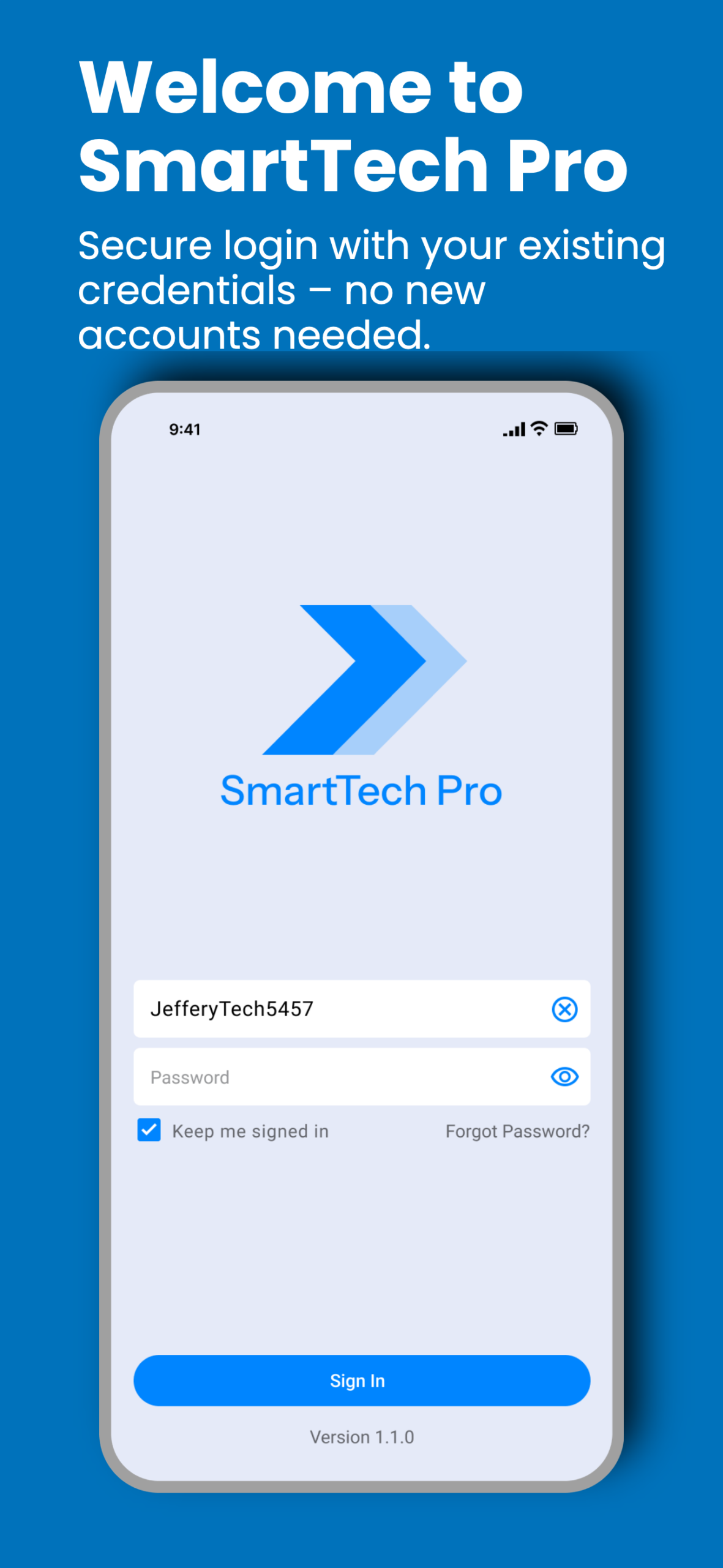 SmartTech Pro mobile app screen